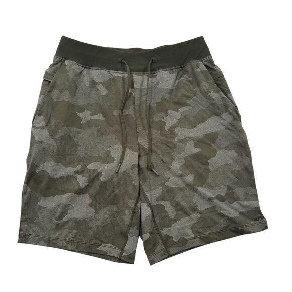 Lululemon Men's T.H.E. Short 9" Inseam Linerless Camo Max Dark Olive Size Medium - Picture 1 of 10